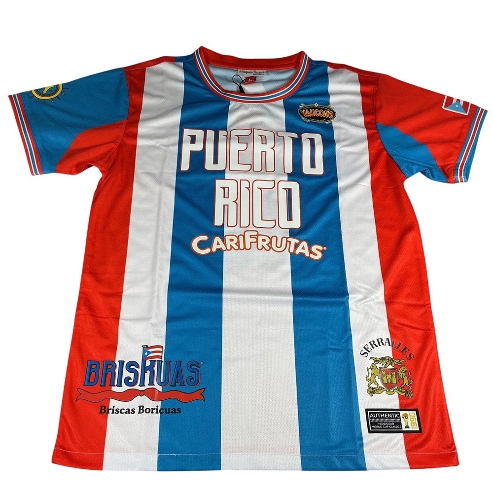 Headgear Classics Puerto Rico Youth Soccer Jersey Red White Blue 1990 L NWT